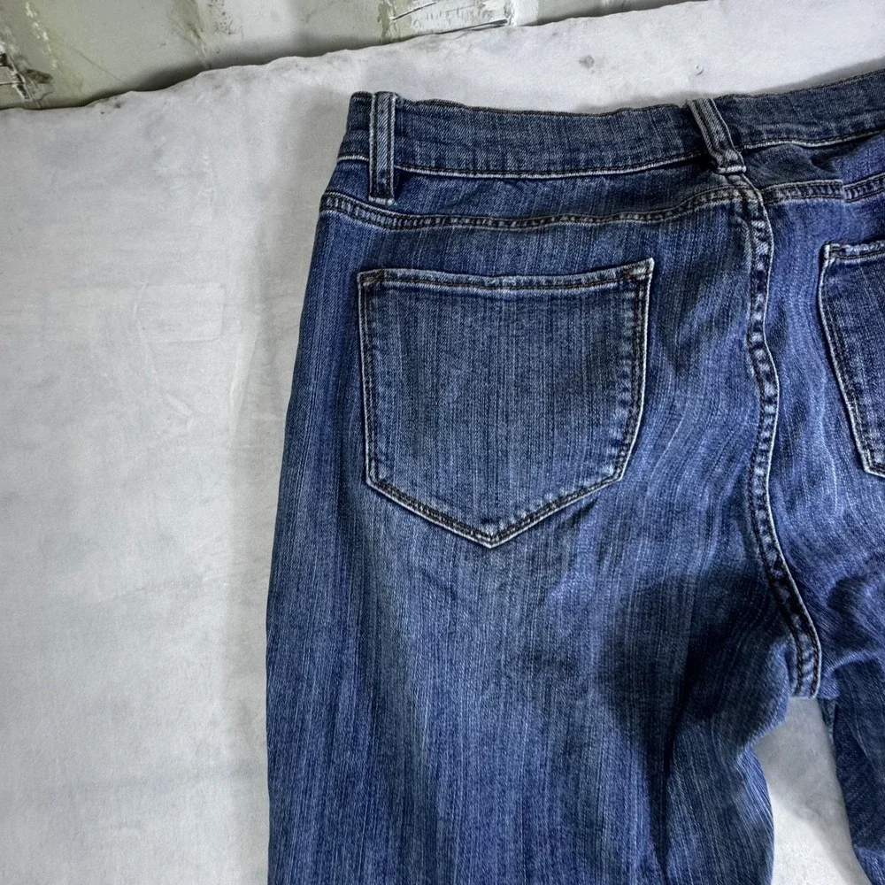 Liz Claiborne Womens Boyfriend Skinny Jeans Blue Whiskered Denim 5-Pocket 12
